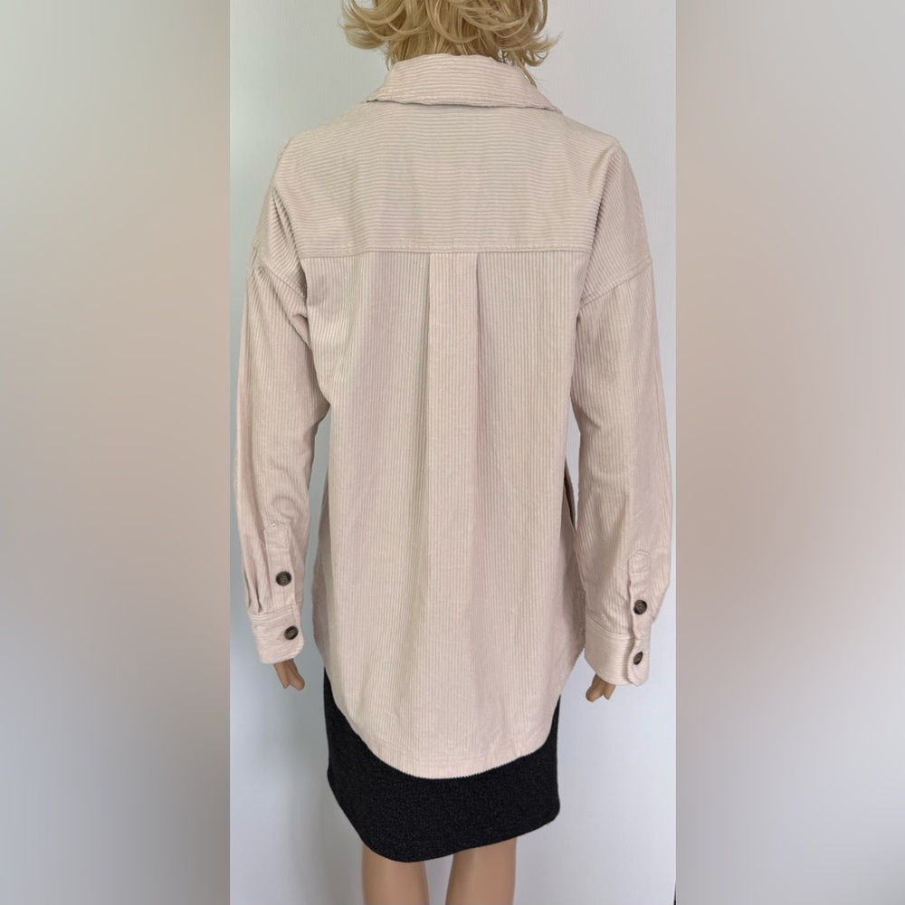 Matty M Women's Corduroy Shirt Jacket Shacket Beige Size M New with Tags